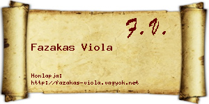 Fazakas Viola névjegykártya